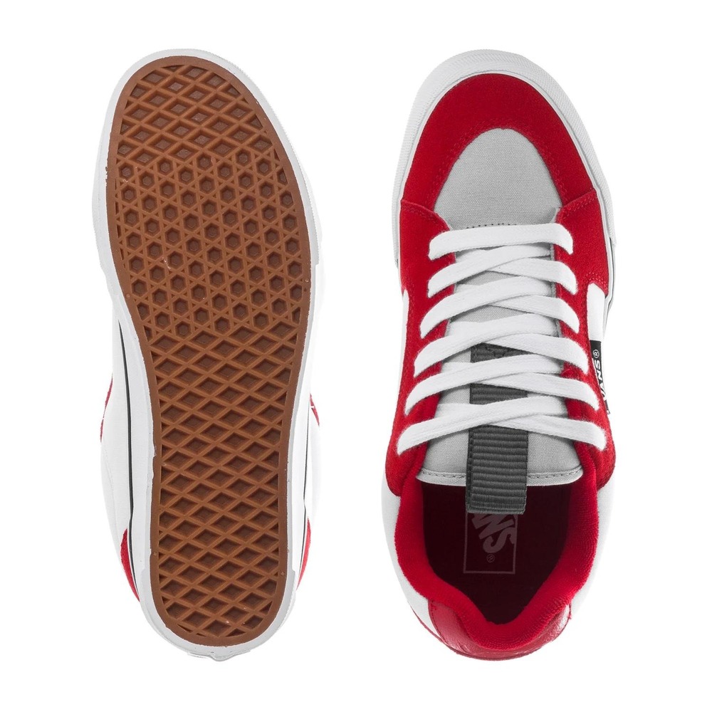 Vans Filmore Decon Sneakers Mens 6 Womens 7.5 Red White Suede Canvas Skate Shoes